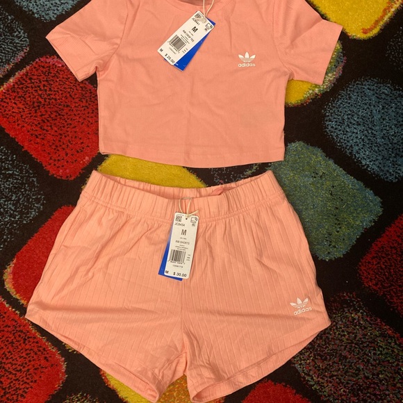 adidas Other - Adidas Light Pink Logo Top and Shorts